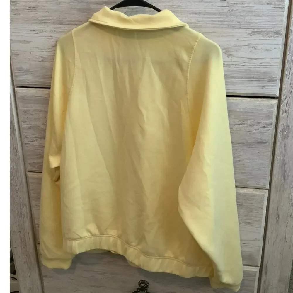 Yogalicious NWT Butter Yellow Quarter Zip Pullover XL Silky Soft Activewear - Picture 4 of 4